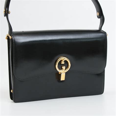 gucci black leather work bag|vintage gucci bag black leather.